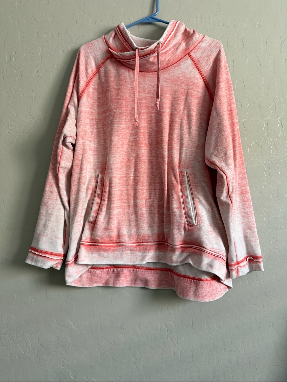 GreenTea Pink Ombre Cowl Neck Pullover